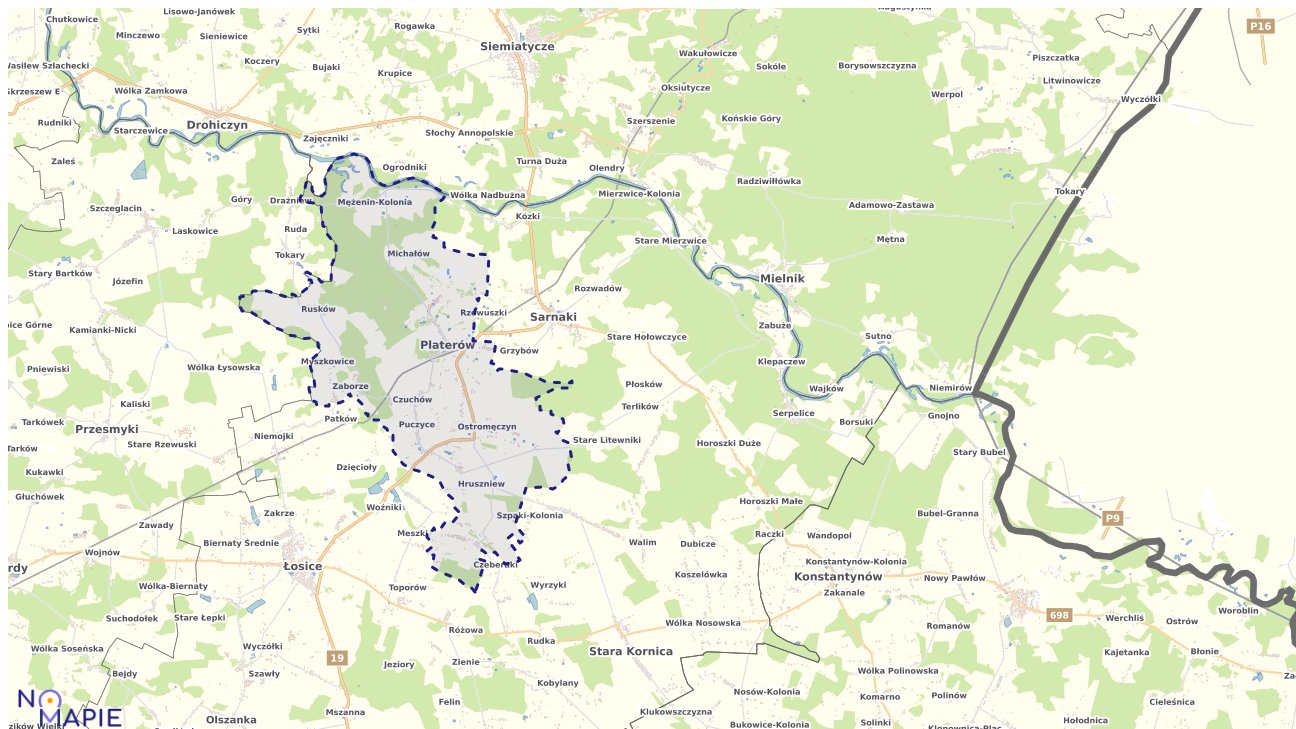 Mapa obszarów ochrony przyrody Platerowa